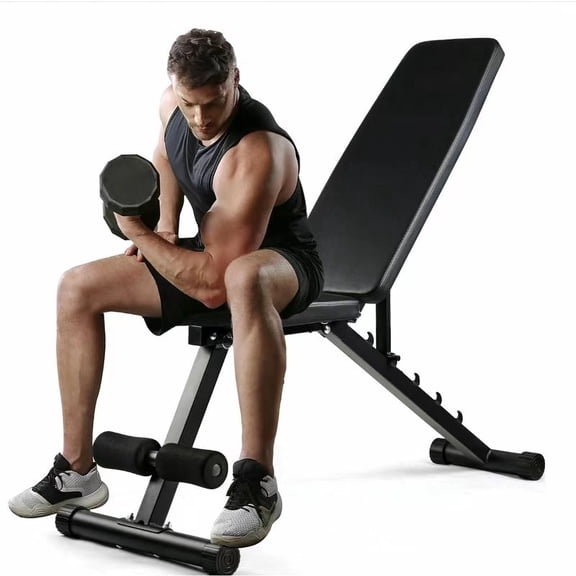 Adjustable Weight Bench Hold Up To 400 Lbs For Home Gym - Sturdy Incline/Decline Bench Press, Full Body Workout & Dumbbell Exercises. Fast-Fold Strength Training Bench, For Bench Press & Sit-Ups. Gre