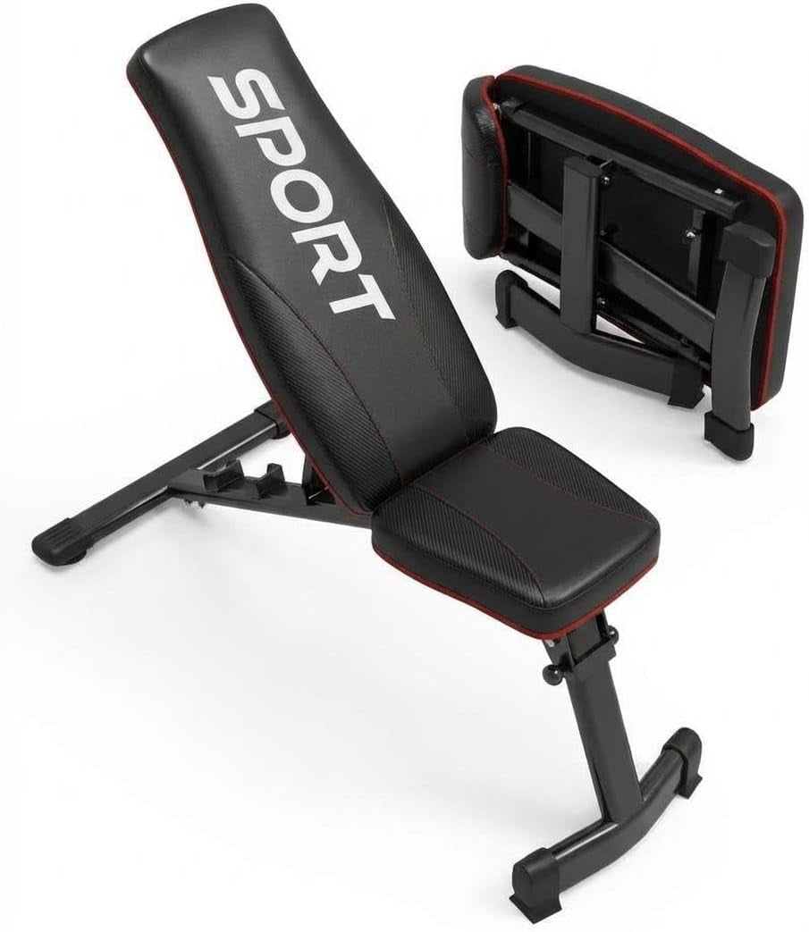 Adjustable Weight Bench for Home Gym, 660 Lbs Capacity Folding Workout Bench for Full Body Exercise, Bench Press with Incline/Decline/Flat Positions, 3-Second Quick Fold to Save Space
