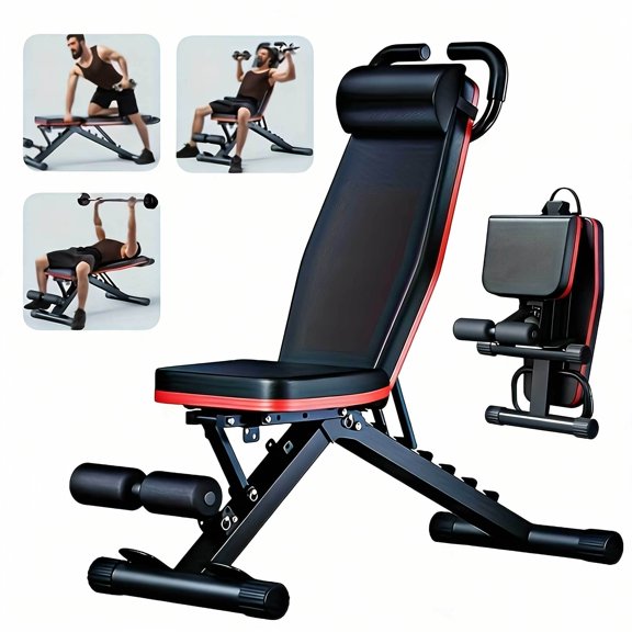 Adjustable Weight Bench for Home Gym, Foldable Incline Decline Bench for Full Body Workout, 14-in-1 Multi-Functional Design, 1000 lbs Capacity, 6 Adjustable Back Positions