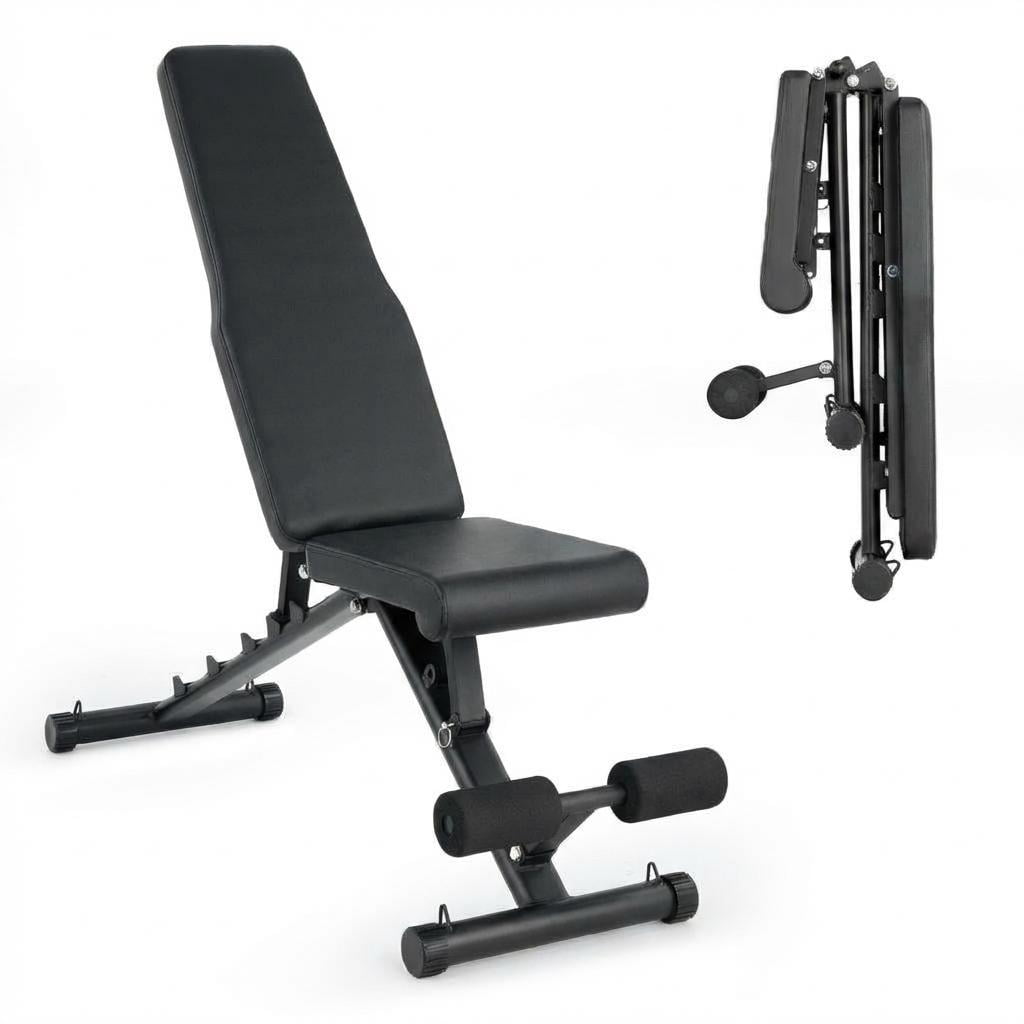 Adjustable Weight Bench for Home Gym, Foldable Workout Bench with Leg Developer & Preacher Pad, Incline Decline Bench Press for Full Body Strength Training