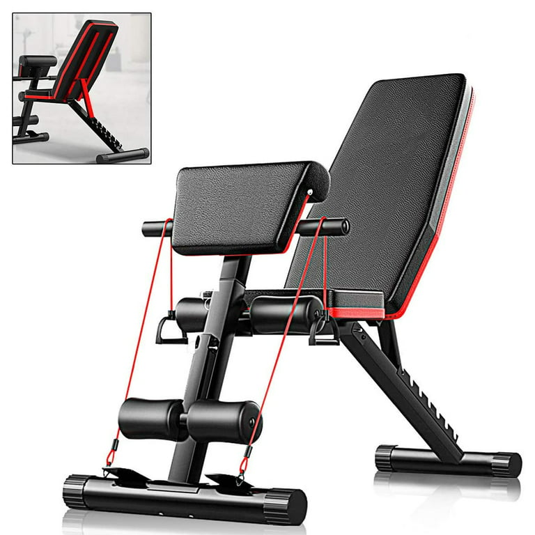 LINODI Adjustable Weight Bench, Workout Bench for Home Gym, Multi-Purpose  Strength Training Benches, Foldable Incline Decline Gym Bench for Full Body