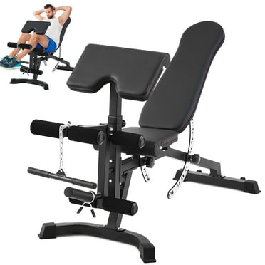 Adjustable Weight Bench with Preacher Pad, Leg Extension and Leg Curl, 800LBS Workout Bench with Handle Bar, FID Bench for Strength Training Full Body Workout