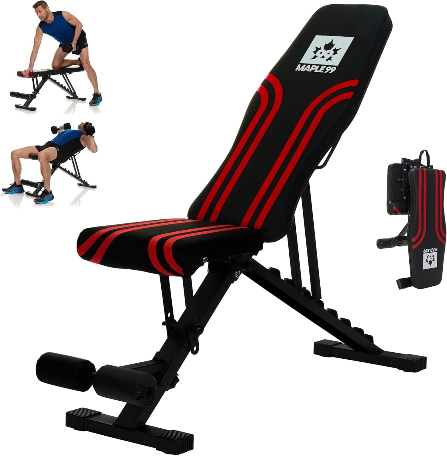 Maple99 Adjustable Weight Bench - Professional Grade Fitness Equipment, 16 x 42.5 x 13.5 Inches