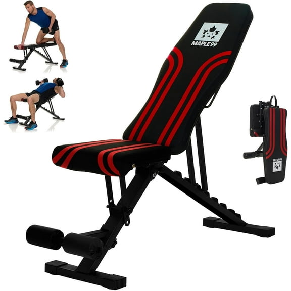 Maple99 Adjustable Weight Bench - Professional Grade Fitness Equipment, 16 x 42.5 x 13.5 Inches