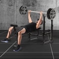 thumbnail image 1 of Adjustable Weight Bench Set for Home Gym, 660LBS 6 IN 1 Foldable Workout Bench with Bench Press, Squat Rack, Preacher Curl, Leg Extension, Low Row, Chest Expansion, Sit Up for Full Body Exercise, Blac, 1 of 9