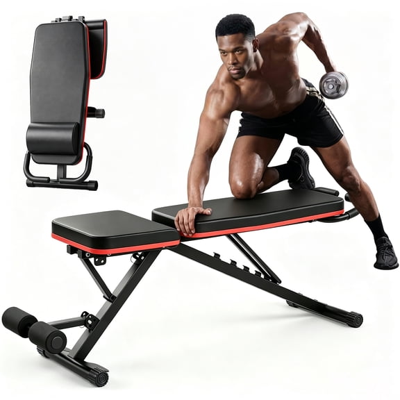 Adjustable Weight Bench for Home Gym, 6 Positions Foldable Exercise Bench with 1000 lbs Weight Capacity for Full Body Excerise
