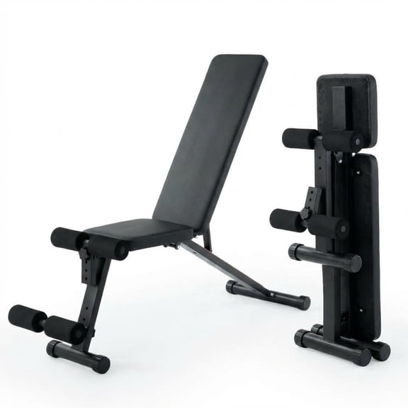 Adjustable Weight Bench with Leg Extension Preacher CurlIncline Decline Workout for Home Black