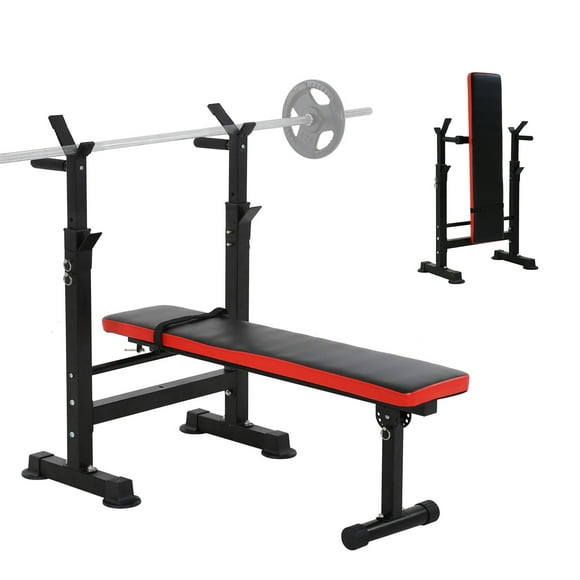Adjustable Weight Bench with Squat Rack, Home Gym Strength Workout Station, Weight Bench for Home Gym, Adjustable Workout Bench, Black
