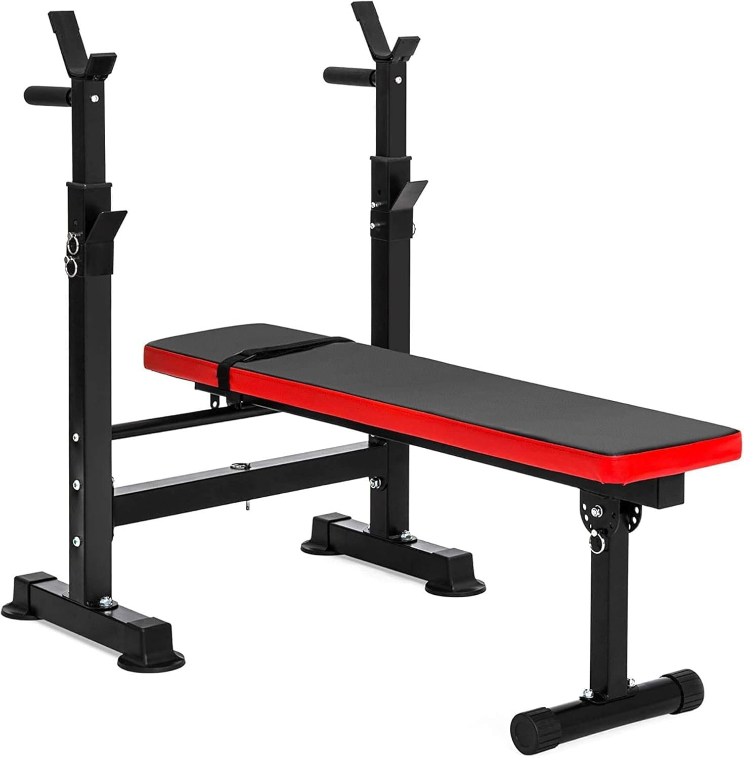 Adjustable Weight Bench with Squat Rack, Home Gym Strength Workout Station