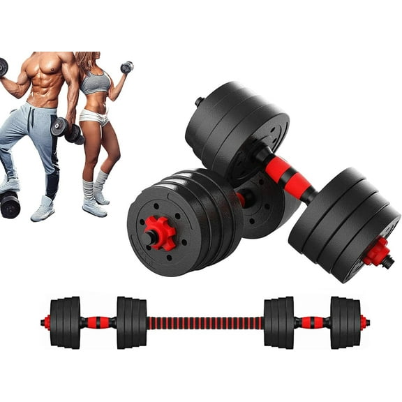 Adjustable Weight Dumbbell Barbell Kit 44LB/ 66LB/ 88LB Home Workout Equipment (66)