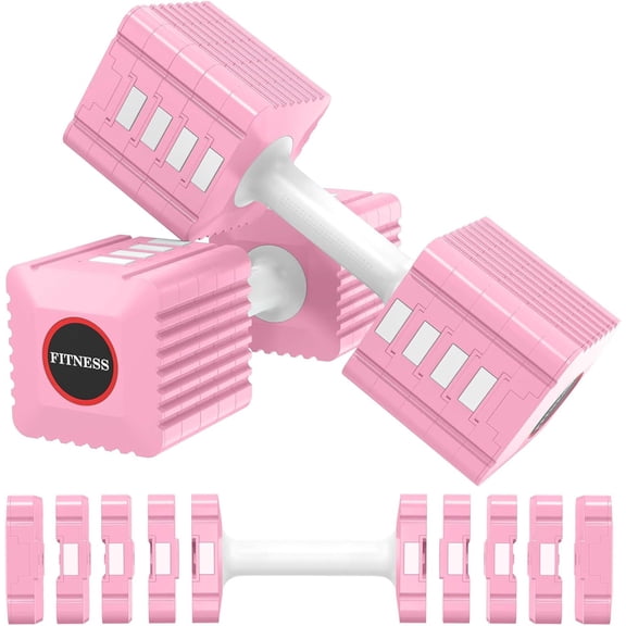 Adjustable Weight Dumbbells Set of 2, 3.4lb/5.7lb/8lb/10.3lb/12.6lb Each Hand Weight Sets for Women/Men, Adjustable Dumbbells Set for  Gym Fitness Workout Strength