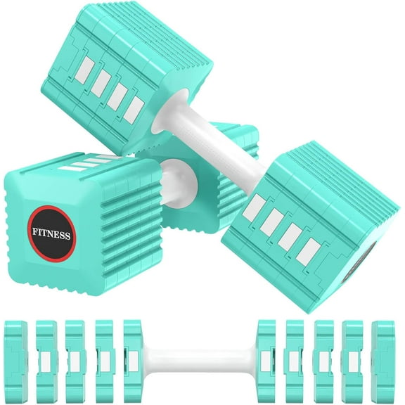 Adjustable Weight Dumbbells Set of 2, 3.4lb/5.7lb/8lb/10.3lb/12.6lb Each Hand Weight Sets for Women/Men, Adjustable Dumbbells Set for Home Gym Fitness Workout Strength Training