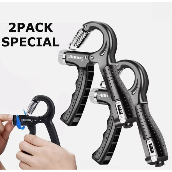 Adjustable Weight Hand Gripper Strengthener with Number Counter Exercisers Squeezers for Strength 2 Pack