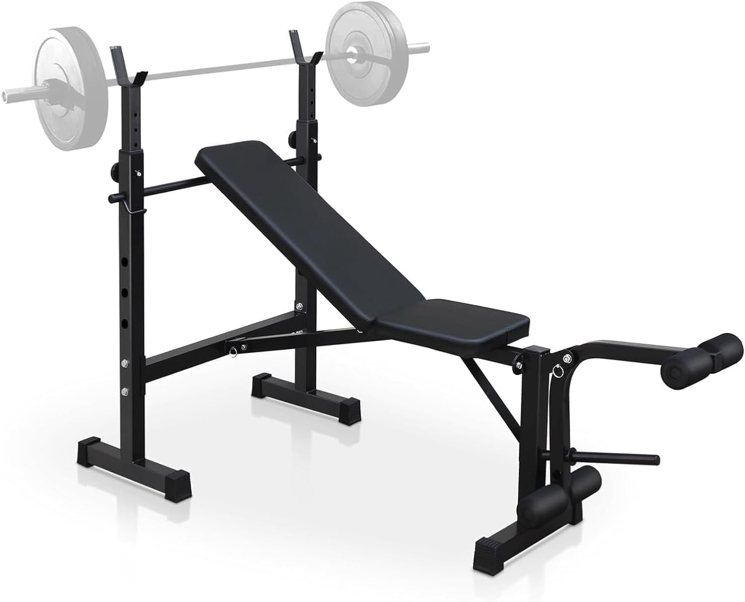 Adjustable Weight , Olympic Workout ,  Press Set with Squat Rack and Barbell Rack, Versatile Strength Training Equipment for Home Gym