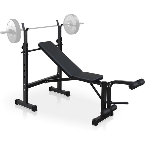 Adjustable Weight , Olympic Workout , Press Set with Squat Rack and Barbell Rack, Versatile Strength Training Equipment for Home Gym