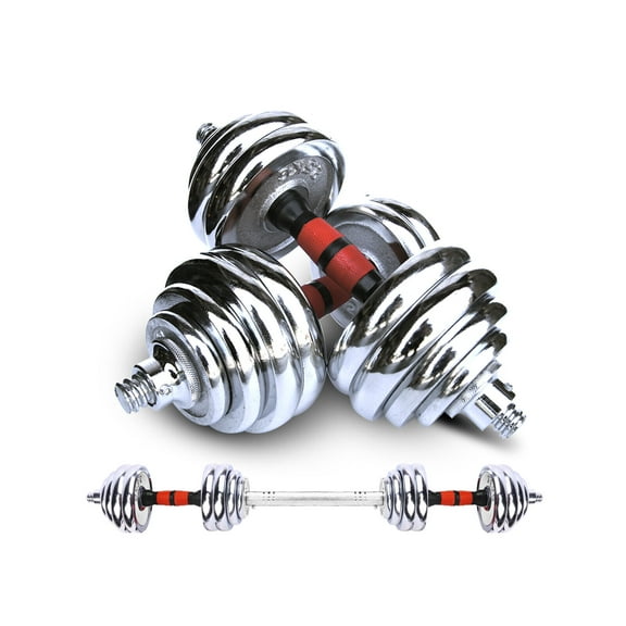 Adjustable Weight To 66 lbs Cast Iron Dumbbell Barbell Set Home Gym Work Out