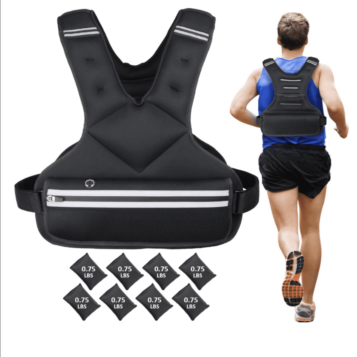 Adjustable Weight Vest, Strength Training Running Vest，Workout Equipment, Sport Exercise, Fitness, Weight Loss for Men, Women