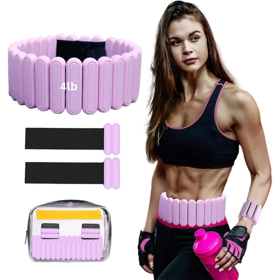 Adjustable Weighted Belt for Women & Men - DIY Weighted Walking & Exercise Belt with Removable Weights - Gym, Strength , Yoga, Hiking - Free Weight Adjustment for Wrist & Ankle