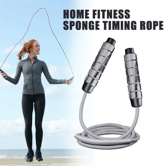 Adjustable Weighted Jump Rope, Gaqring Speed Training Heavy Skipping Rope, Quick-Adjust 118-Inch Gym Exercise Rope with Ergonomic Handles for Cardio Boxing MMA, Gray