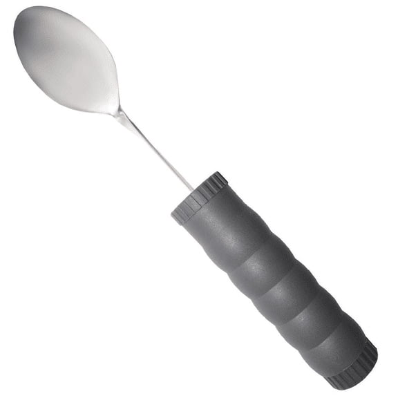 Rehabilitation Advantage Adjustable Weighted Tablespoon  Bendable Stainless Steel Adaptive Tablespoon with Built-Up Handle for Arthritis, Tremors, Parkinsons, Limited Hand Mobility, 28 oz Weight