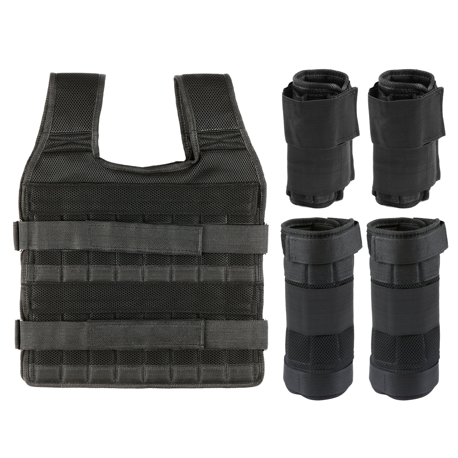 Adjustable Weighted Vest + Leg Weights + Arm Weights for Men(77, 13 & 11 lbs), 3-in-1 Weighted Running Vest for Walking, Jogging & Strength Training, Ideal Weighted Workout Vest for Men