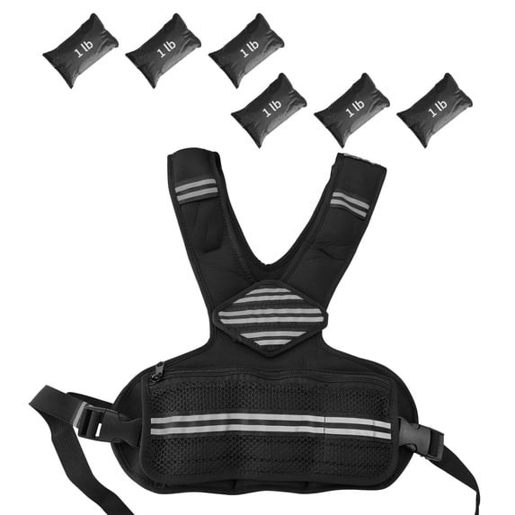 Adjustable Weighted Vest for Women, 4-10 Lbs Body Weight Vest with Reflective Stripe and Mesh Pocket, Workout Gear for Walking, Jogging and Strength Training