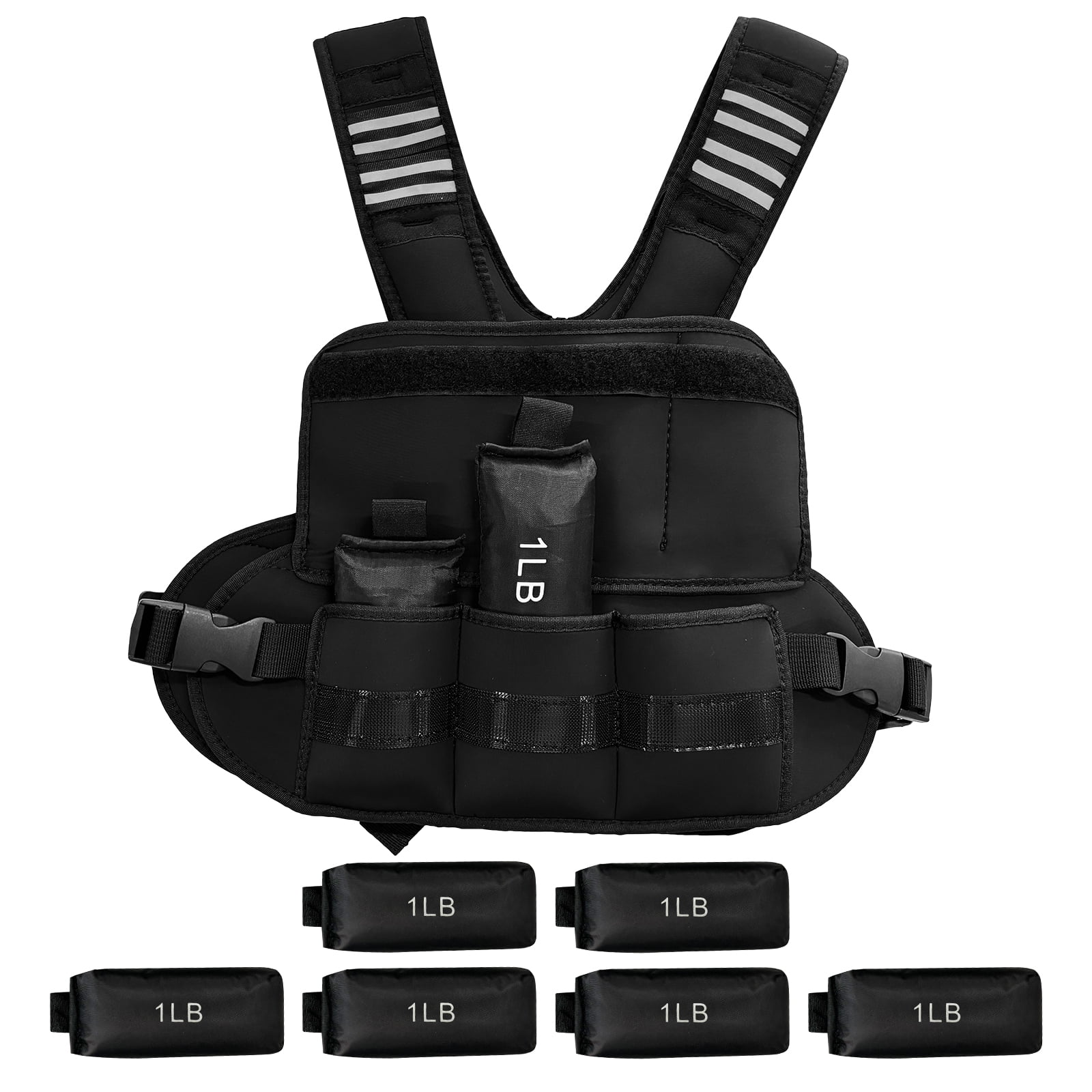 Adjustable Weighted Vest for Women, 4-10 lbs – Workout Vest with Reflective Strips, Large Pockets & 6 Ironsand Weights – Strength Training Vest for Walking, Running & Fitness