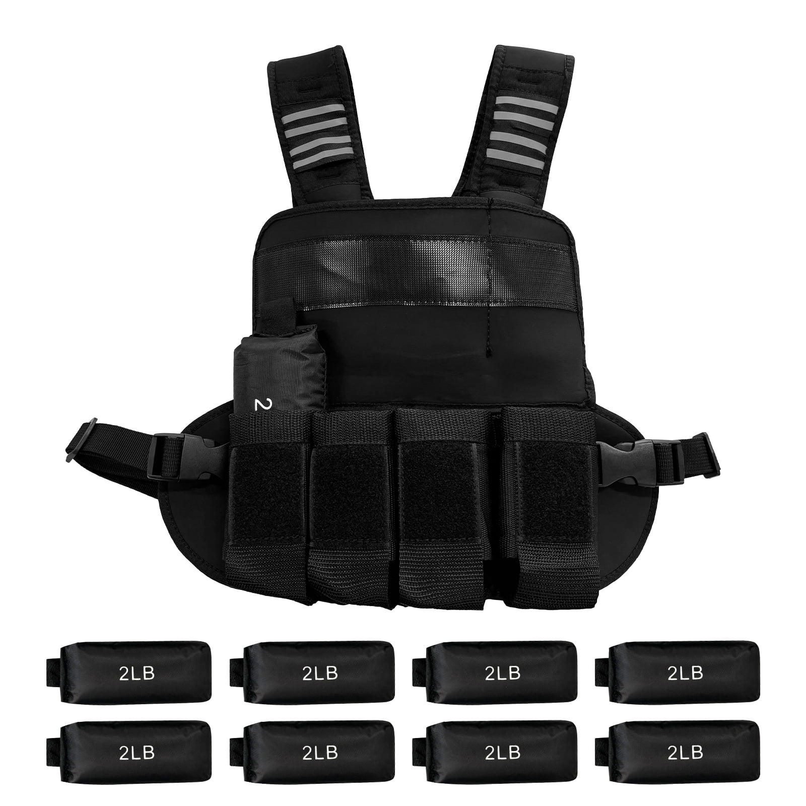 Adjustable Weighted Vest for Women, 4-10 lbs – Workout Vest with Reflective Strips, Large Pockets & 6 Ironsand Weights – Strength Training Vest for Walking, Running & Fitness
