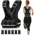 thumbnail image 1 of Adjustable Weighted Vest for Women Men, 4-10lbs/10-18lbs/20-32lbs Body Weight Vest Exercise Set with 6 Ironsand Weights & Reflective Strips for Walking Running Workout Cardio Strength Training, 1 of 8