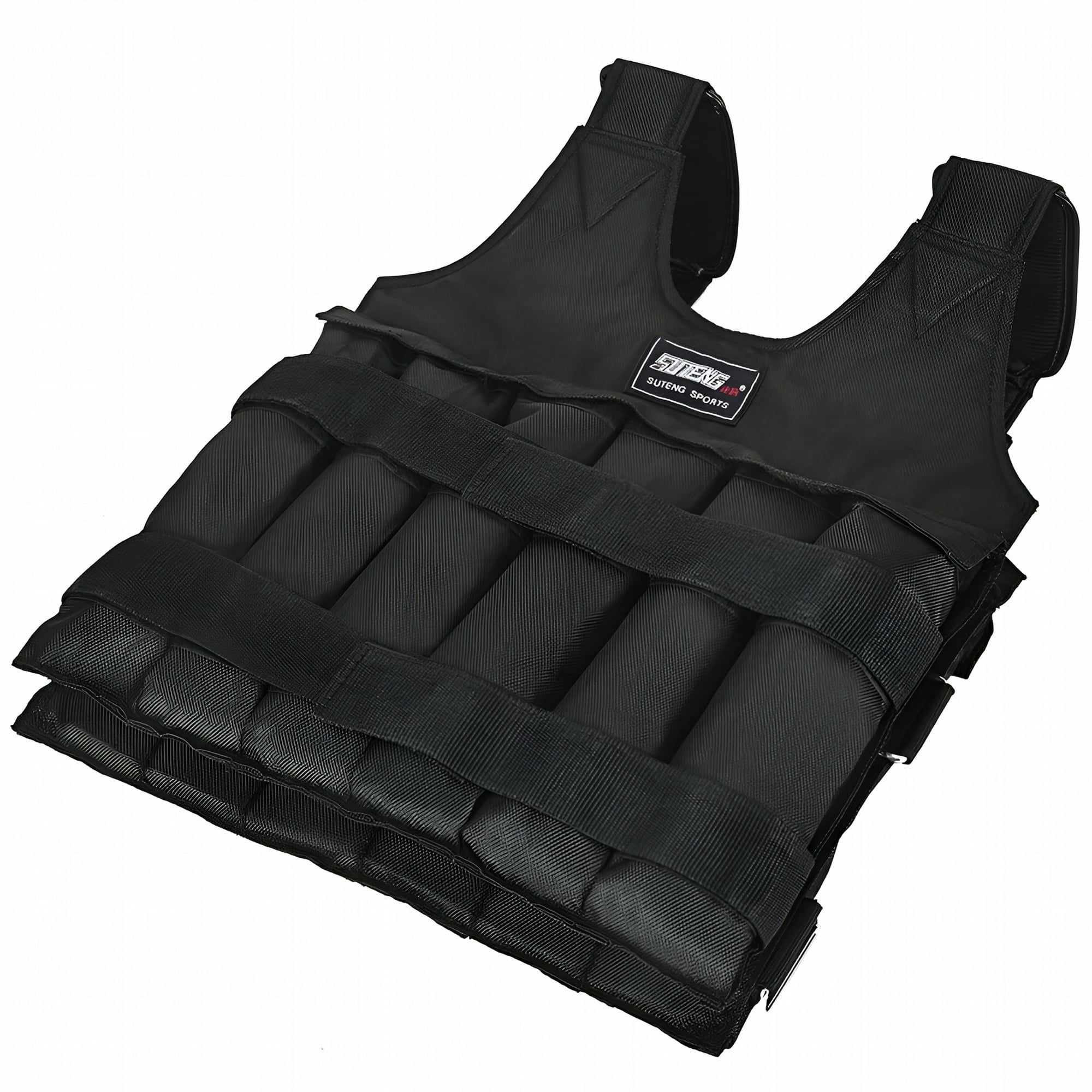 Adjustable Weighted Vest for Men & Women, Up to 110LB Fitness Body Weight Vest, Black Workout Training Vest for Running Jogging Walking Exercise