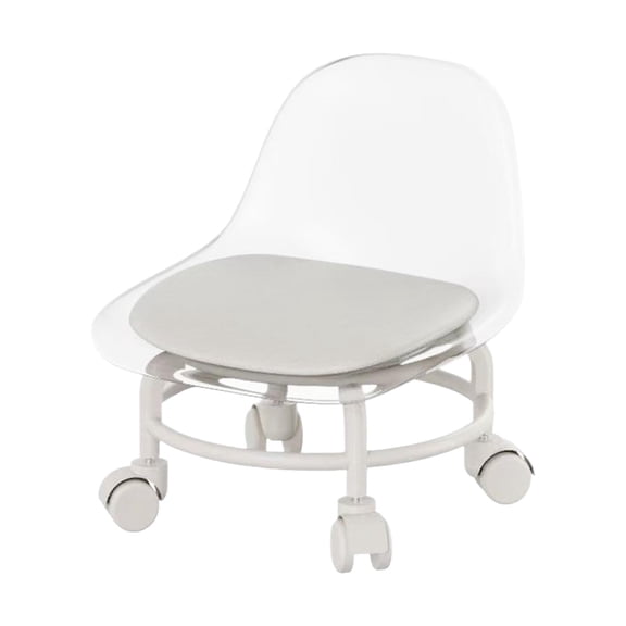 Adjustable Wheel Stool with Storage Bag - 12.6x7.87in Lightweight Foldable Step Stool for Camping/Living Room, 220lbs Capacity (Clear)​