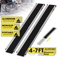 thumbnail image 1 of Adjustable Wheelchair Ramp, 4-7 ft Portable Wheelchair Ramp for Home Step, Door Threshold Wheelchair Ramps for Home, Non-Slip Aluminum Scooter Ramp for Car, Doorways, Curbs, Stairs-2PCS, 1 of 7