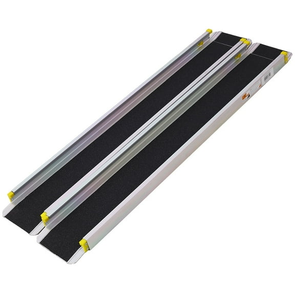 Adjustable Wheelchair Ramp, 7FT Telescoping Portable Ramps for Steps, Aluminum Lightweight Ramp, Non-Skid Ramps for Wheelchair for Home, 84" L x 7" W 600lbs Capacity (2 Pack)