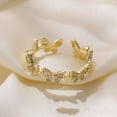 thumbnail image 1 of Adjustable White Copper Butterfly Bow Ring For Women Trendy Gold And White Gold Fashion Jewelry, 1 of 3