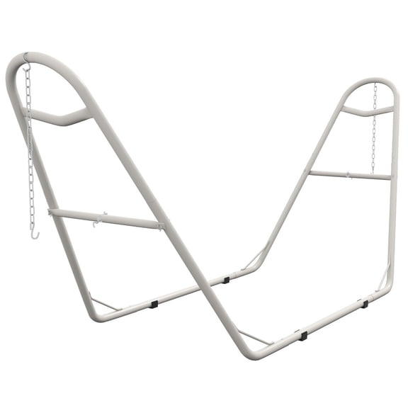 Adjustable White Steel Hammock Stand for 2 People, 550 lbs Capacity