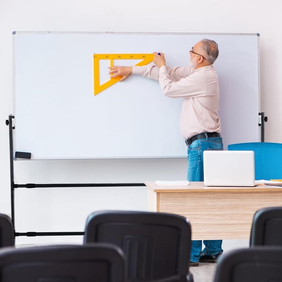 Adjustable Whiteboard Easel Stand Only Large Mobile Rolling Whiteboard Stand on Wheels Double-Sided Standing Dry Erase Board Mounting for Home Office Classroom School (Black)