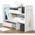 thumbnail image 1 of Adjustable Whitewashed Solid Wood Desktop Storage Organizer Display Shelf Book Rack, Office Desk Bookshelf, 1 of 7