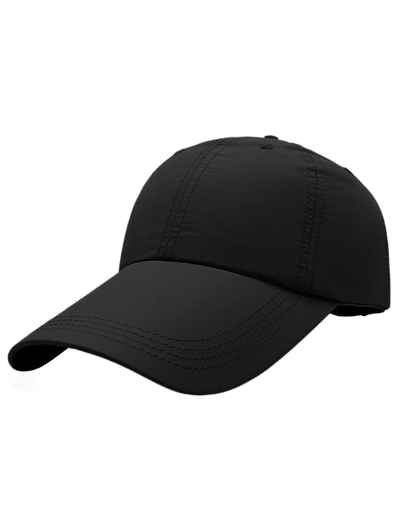 Adjustable Wide Brim Baseball Cap, Lightweight Seasonal Sun Hat, Outdoor Casual Peaked Cap, Women Breathable Extended Brim Cap for Outing Summer Activity All Weather Sun Protection Hat,Black
