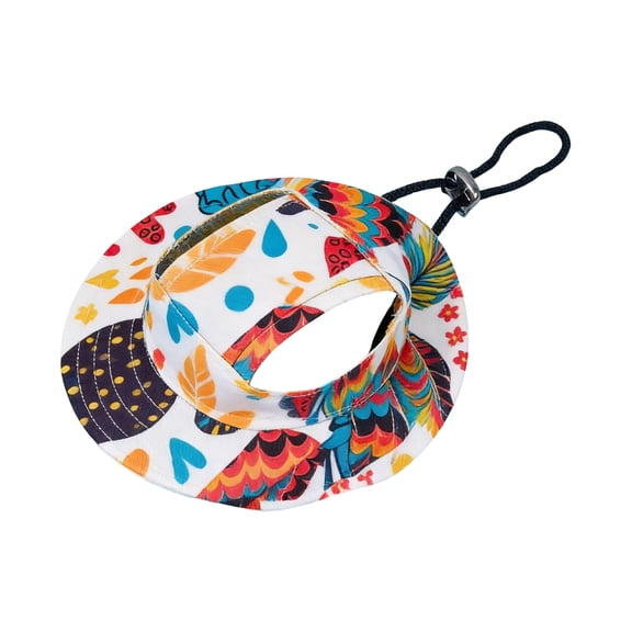 Adjustable Wide Brim Pet Hat for Dogs Cats with Ear Holes Sun Protection Outdoor Activity Cap