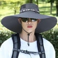 thumbnail image 1 of Adjustable Wide Brim Sun Hat For UV Protection Lightweight Breathable Polyester Cotton Outdoor Travel, 1 of 7