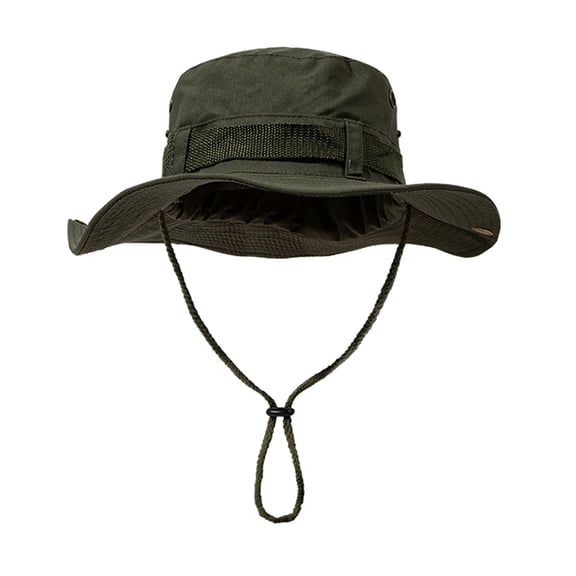 Adjustable Wide Brimmed Fisherman Hat Foldable Design Windproof Chin Cord For Beach Hiking Gardening Unisex