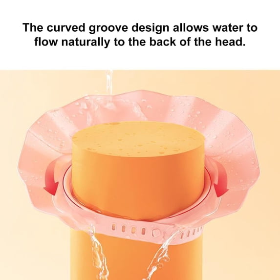 Adjustable Wide-Brimmed Shower Visor, Waterproof EVA Ear Protection Shampoo Cap with Adjustable Strap, Reusable Non-Slip Bath Head Protector for Home Family Adult Kids Hair Care, Pink