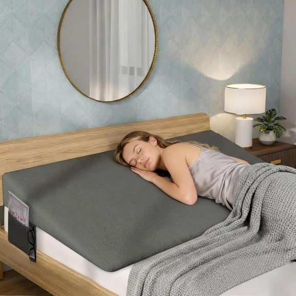 Adjustable Wide Size Bed Wedge Pillow, 7in Queen Size Wedge Mattress Topper Lifter, Inclined Mattress Elevator for Acid Reflux, Neck Back Pain, Anti-snoring