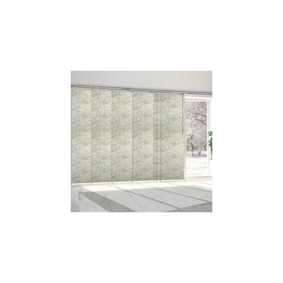 Adjustable Width Room Divider Panel|Steel Track & Decorative Screen|110-153" Wide