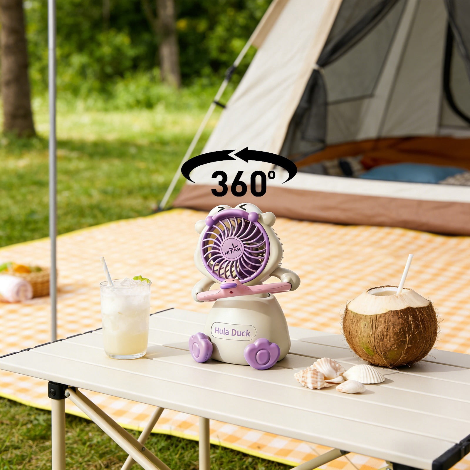 Small Wave Fans Adjustable Wind Speed Oscillating Mini Desktop Fan, Cute Dancing ...