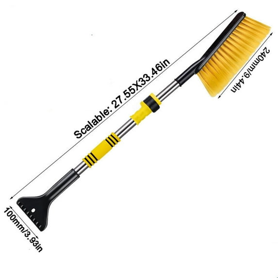 Adjustable Window Defrosting Shovel, Car Ice Scraper Tool, Extendable Snow Brush, 27 33inch Plastic Scraper, for Winter Windshield, Retractable Ice Remover