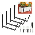 thumbnail image 1 of Adjustable Window Planter Box Brackets Universal Window Box Holder, Iron Flower Box Wall Mounting Hooks (4 PCS), 1 of 7