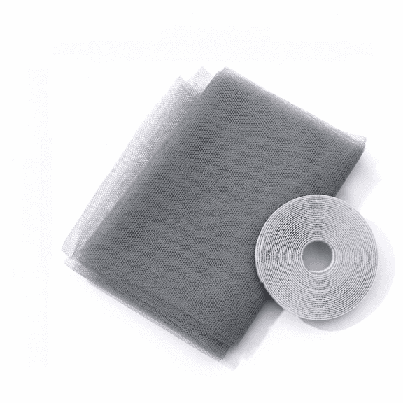 Adjustable Window Screen, Max 59"x 59" Thick Self-Adhesive Mosquito Mesh with Reinforced Edge, DIY Temporary Nylon Window Screens Replacement