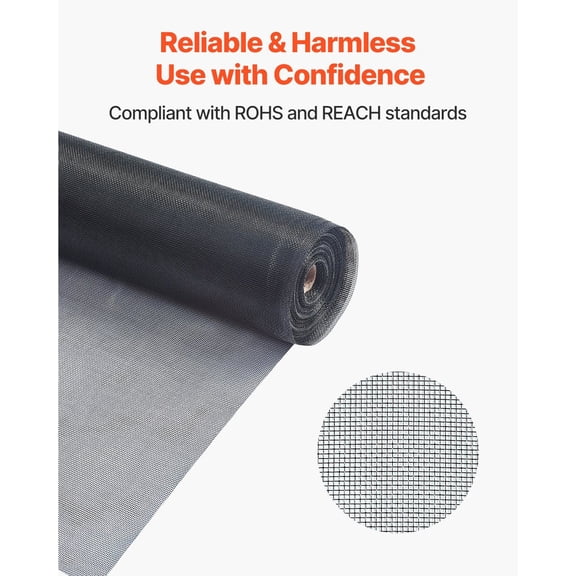 Adjustable Window Screen Mesh 48 in Wide x 100 ft DIY Repair Kit for Home & Patio