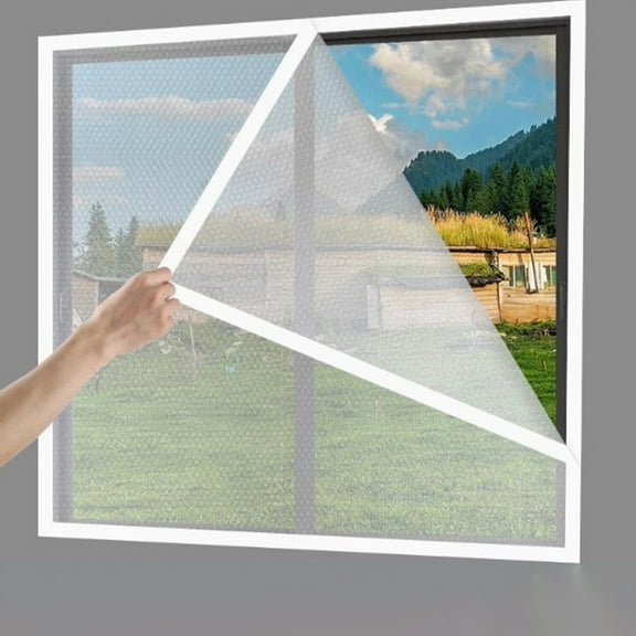 Adjustable Window Screen Mesh Replacement Kit Fiberglass Mesh Reusable Mosquito Window Screen With Zipper Adjustable Flexible Self-Adhesive Invisible Fiberglass Screen Net For Windows Patio Porch